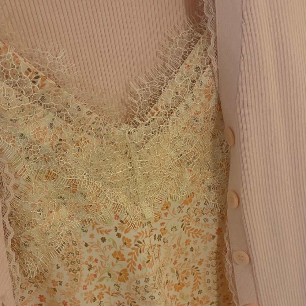 LOFT maxi dress and sweater.  The dress is a 00 and sweater is a small - Picture 3 of 5
